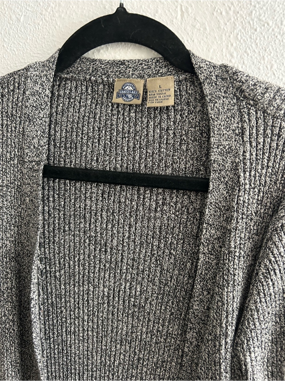 Women's Gray Ribbed Button-Front Cardigan Sweater - Picture 3 of 4